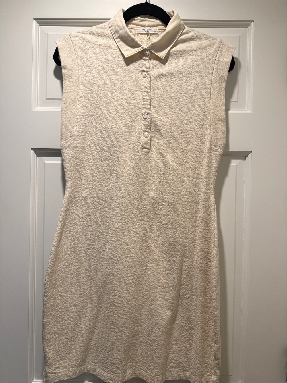 Rag and Bone Sleeveless Polo Tank Dress in Cream